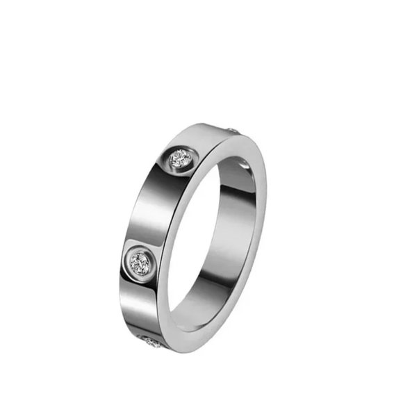 Beautiful Homage " Love Ring " 18k White Gold & 6 Diamonds - Picture 2 of 2
